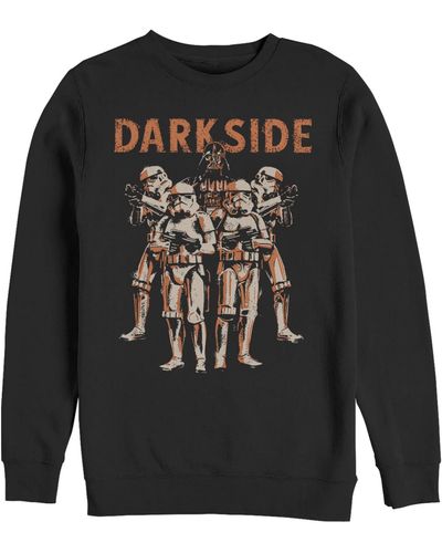 Fifth Sun Star Wars Standing Room Only Long Sleeve Fleece Crew Neck Sweater - Black