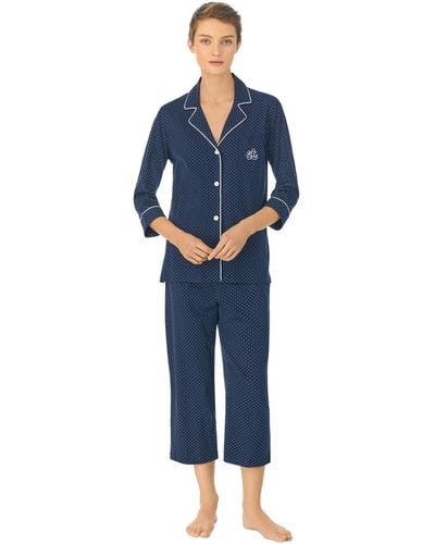 Lauren by Ralph Lauren Plus Windsor Pajama Set - Blue