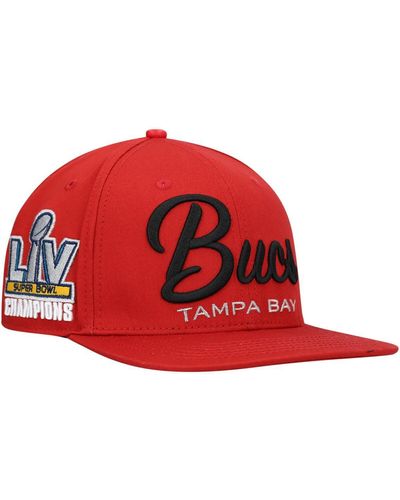 Pro Standard Tampa Bay Buccaneers Lv Super Bowl Champions Script Wordmark Snapback Hat - Red