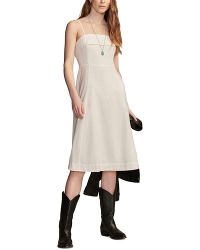 Lucky Brand Cotton Linen Sleeveless Midi Dress - Natural