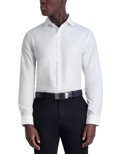 Karl Lagerfeld Slim-fit Diamond Woven Shirt - White