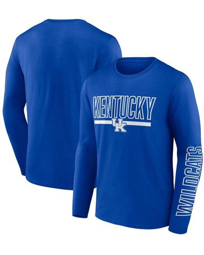 Profile Kentucky Wildcats Big And Tall Two-hit Graphic Long Sleeve T-shirt - Blue