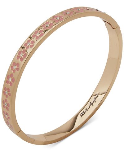 Karl Lagerfeld Gold-tone Pave Flower Bangle Bracelet - Metallic