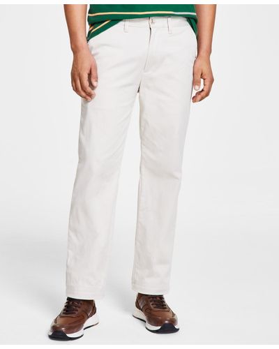 Nautica Classic-fit Stretch Solid Flat-front Chino Deck Pants - Multicolor