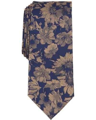 BarIII Malaga Floral Tie - Blue
