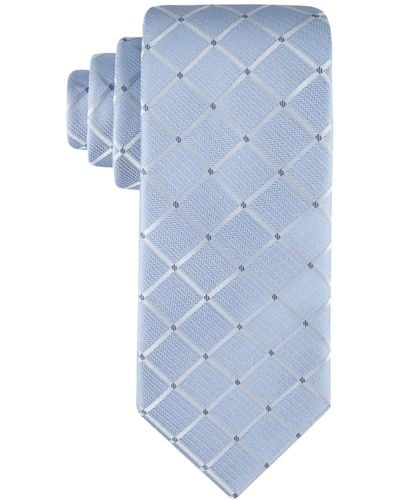 Calvin Klein Herringbone Grid Tie - Blue
