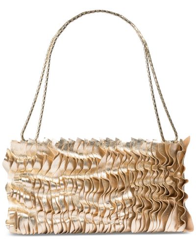 Jason Wu Dahlia Wavy Frill Medium Leather Shoulder Bag - Metallic