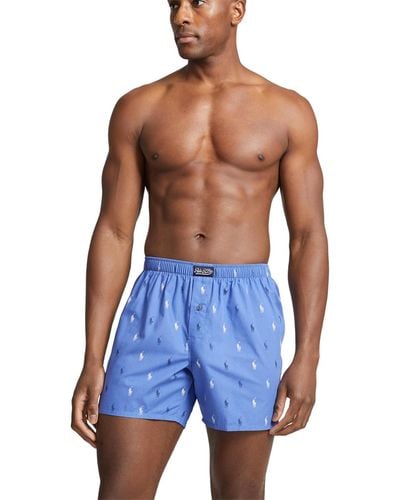 Polo Ralph Lauren Printed Woven Boxer Shorts - Blue