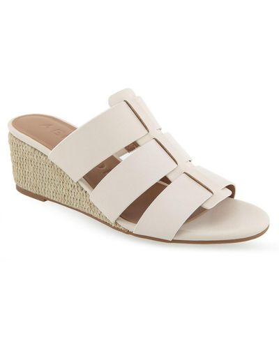Aerosoles Wilma Slip-on Wedge Sandals - White