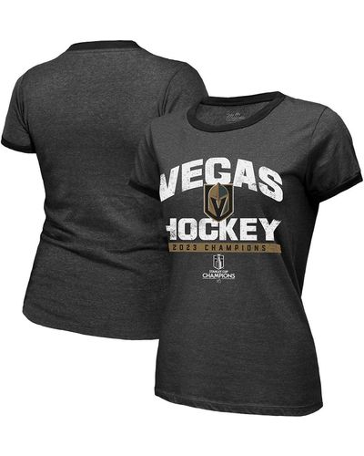 Majestic Threads Vegas Golden Knights 2023 Stanley Cup Champions Ringer Tri-blend T-shirt - Black