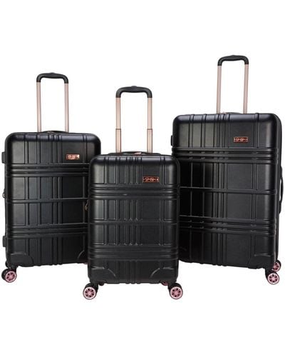 Jessica Simpson Jewel Plaid 3 Piece Hardside luggage Set - Black