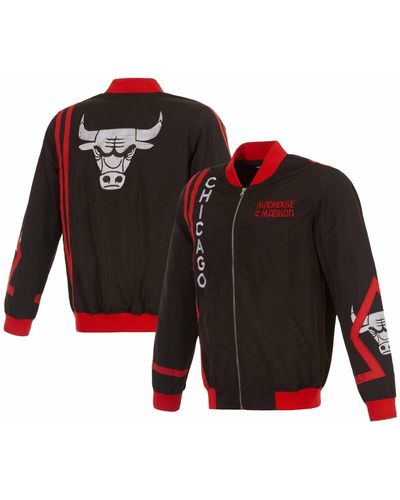 JH Design Chicago Bulls 2023/24 City Edition Nylon Full-zip Bomber Jacket - Black