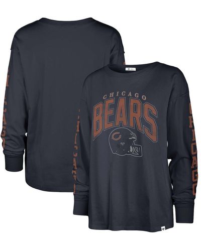 '47 Distressed Chicago Bears Tom Cat Long Sleeve T-shirt - Blue
