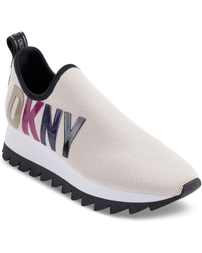 DKNY Azer Slip-on Fashion Platform Sneakers - White