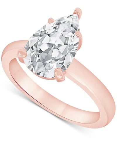 Badgley Mischka Certified Lab Grown Diamond Pear Solitaire Engagement Ring (5 Ct. T.w. - Pink