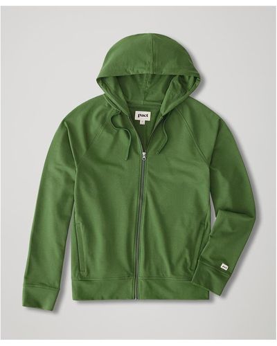 Pact Organic Cotton Stretch French Terry Zip Hoodie - Green