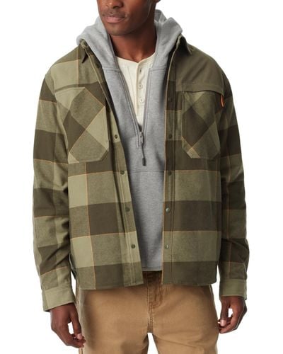 BASS OUTDOOR Utility Brushed Twill Shacket - Green