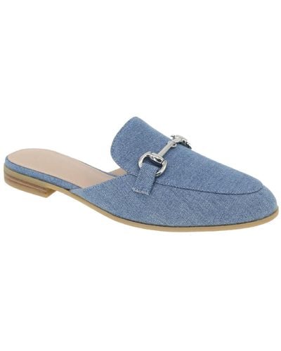 BCBGeneration Zorie Tailored Slip-on Loafer Mules - Blue