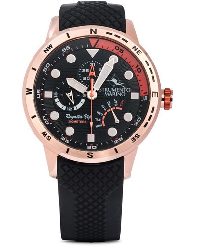 Strumento Marino Regatta Vip Day Retrograde Silicone Performance Timepiece Watch 46mm - Gray