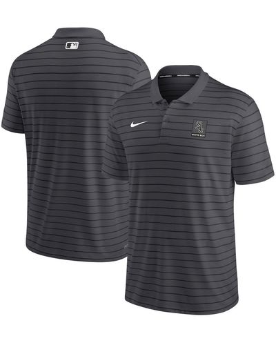 Nike Pittsburgh Pirates Authentic Collection Striped Performance Pique Polo Shirt - Gray