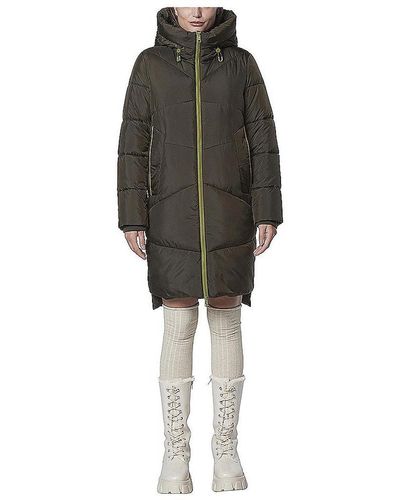 Andrew Marc Baisley Hooded Parka Puffer With A High/low Hem - Black
