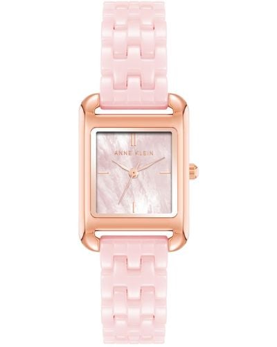 Anne Klein Quartz Ceramic Watch - Pink