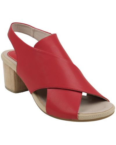 Gc Shoes Keefa Cross Strap Slingback Heeled Sandals - Red