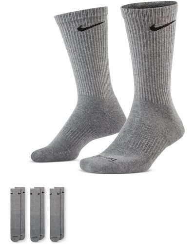 Nike Everyday Plus Cushioned Training Crew Socks 3 Pairs - Gray