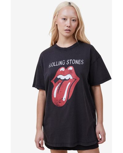 Cotton On Boyfriend Rolling Stones Music T-shirt - Red
