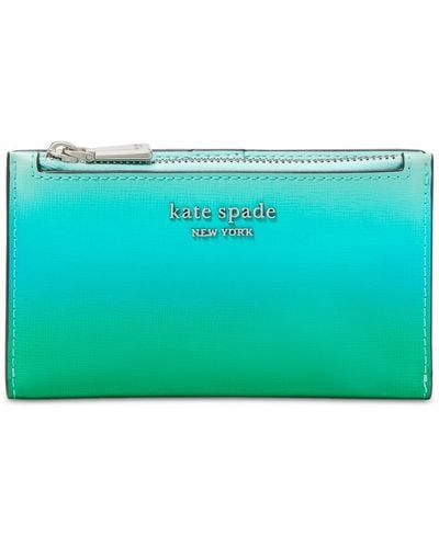 Kate Spade Morgan Ombre Leather Small Slim Bifold Wallet - Blue