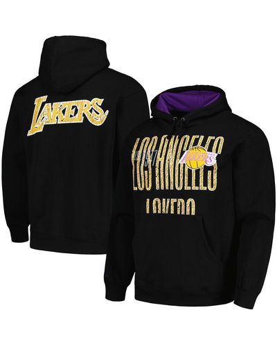 Mitchell & Ness Distressed Los Angeles Lakers Hardwood Classics Og 2.0 Pullover Hoodie - Black