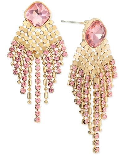 INC International Concepts Crystal & Bead Statement Earrings - Pink