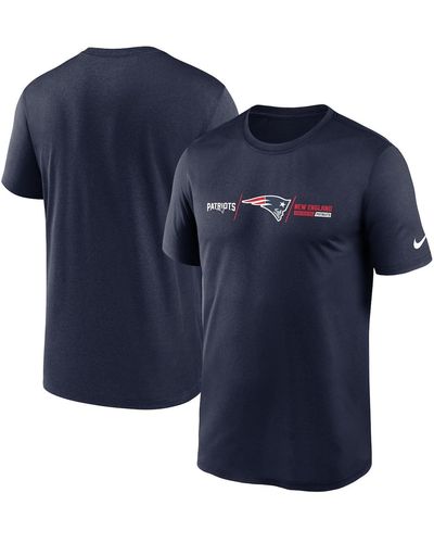 Nike New England Patriots Horizontal Lockup Legend T-shirt - Blue