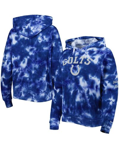KTZ Indianapolis Colts Cloud Dye Fleece Pullover Hoodie - Blue