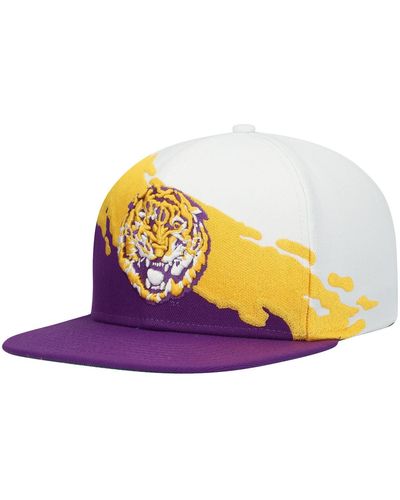 Mitchell & Ness Purple And White Lsu Tigers Paintbrush Snapback Hat