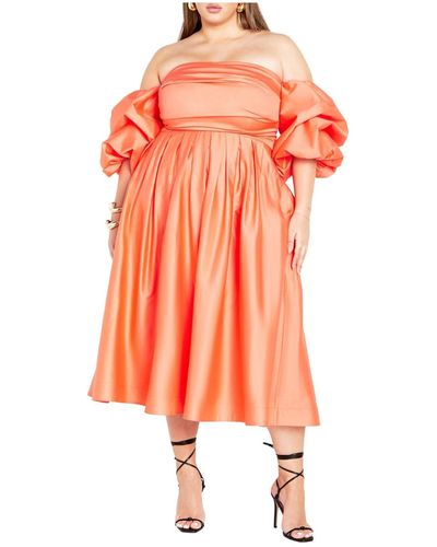 City Chic Rosalee Dress - Orange