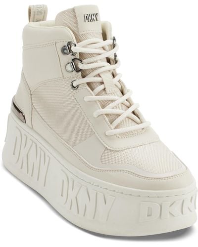 DKNY Layne Lace-up High-top Platform Sneakers - White