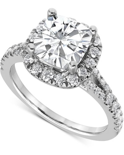 Badgley Mischka Certified Lab Grown Diamond Cushion Halo Engagement Ring (3 Ct. T.w. - Metallic