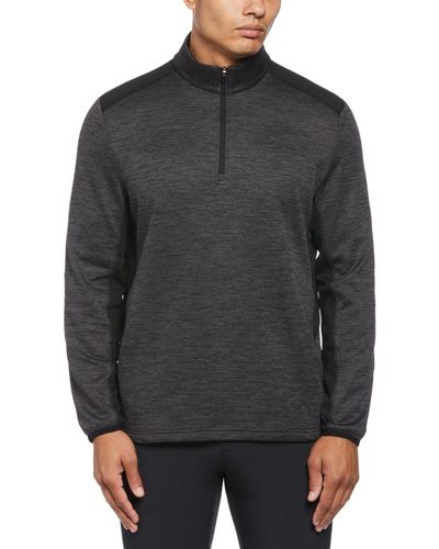 PGA TOUR Two-tone Space-dyed Quarter-zip Golf Pullover - Gray