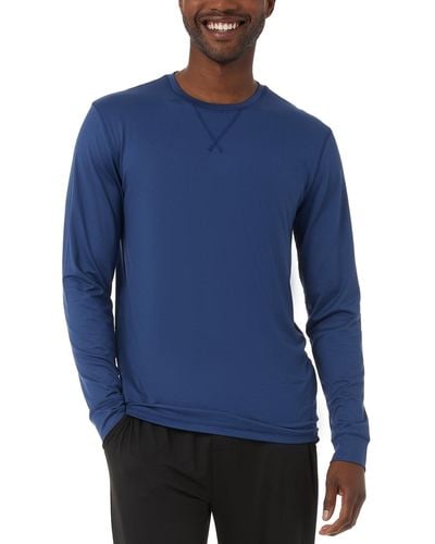 32 Degrees Crewneck Long-sleeve Pajama Shirt - Blue