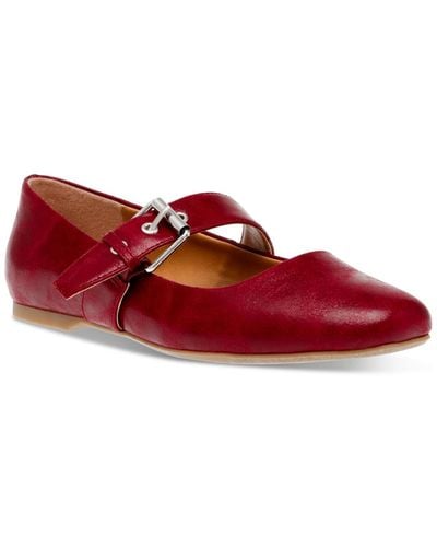 DV by Dolce Vita Mellie Buckle Strap Mary Jane Flats - Red