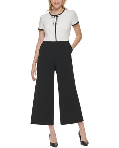 Karl Lagerfeld Two-tone Cropped Jumpsuit - Black