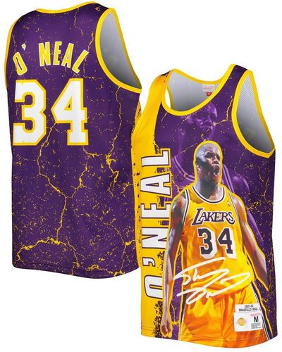 Mitchell & Ness Shaquille O'neal Los Angeles Lakers 1999-00 Hardwood Classics Player Burst Tank Top - Blue