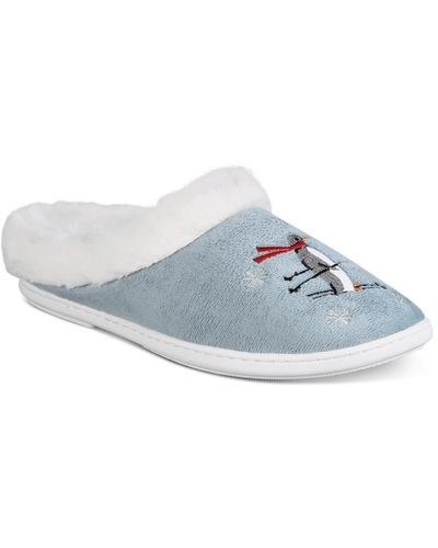 Charter Club Snowflakes Hoodback Slippers, Created For Macy's - Blue