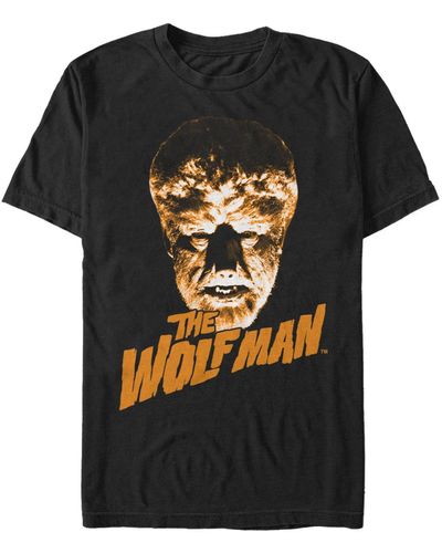 Fifth Sun Universal Monsters The Wolfman Big Face Logo Short Sleeve T-shirt - Black