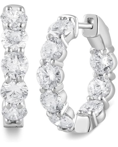 Badgley Mischka Lab Grown Diamond In & Out Hoop Earrings (5 Ct. T.w. - White
