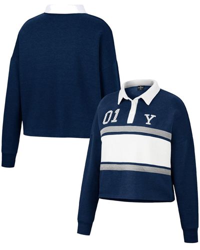Colosseum Athletics Yale Bulldogs I Love My Job Rugby Long Sleeve Shirt - Blue
