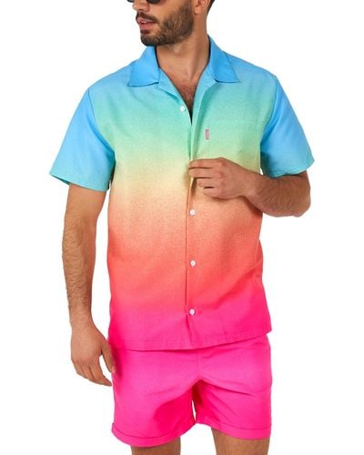 Opposuits Short-sleeve Funky Fade Shirt & Shorts Set - Blue