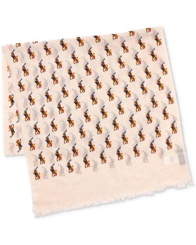 Polo Ralph Lauren Watercolor Pony Scarf - Natural