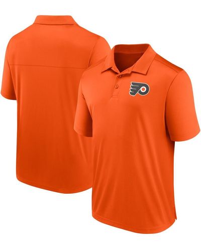 Fanatics Philadelphia Flyers Left Side Block Polo Shirt - Orange
